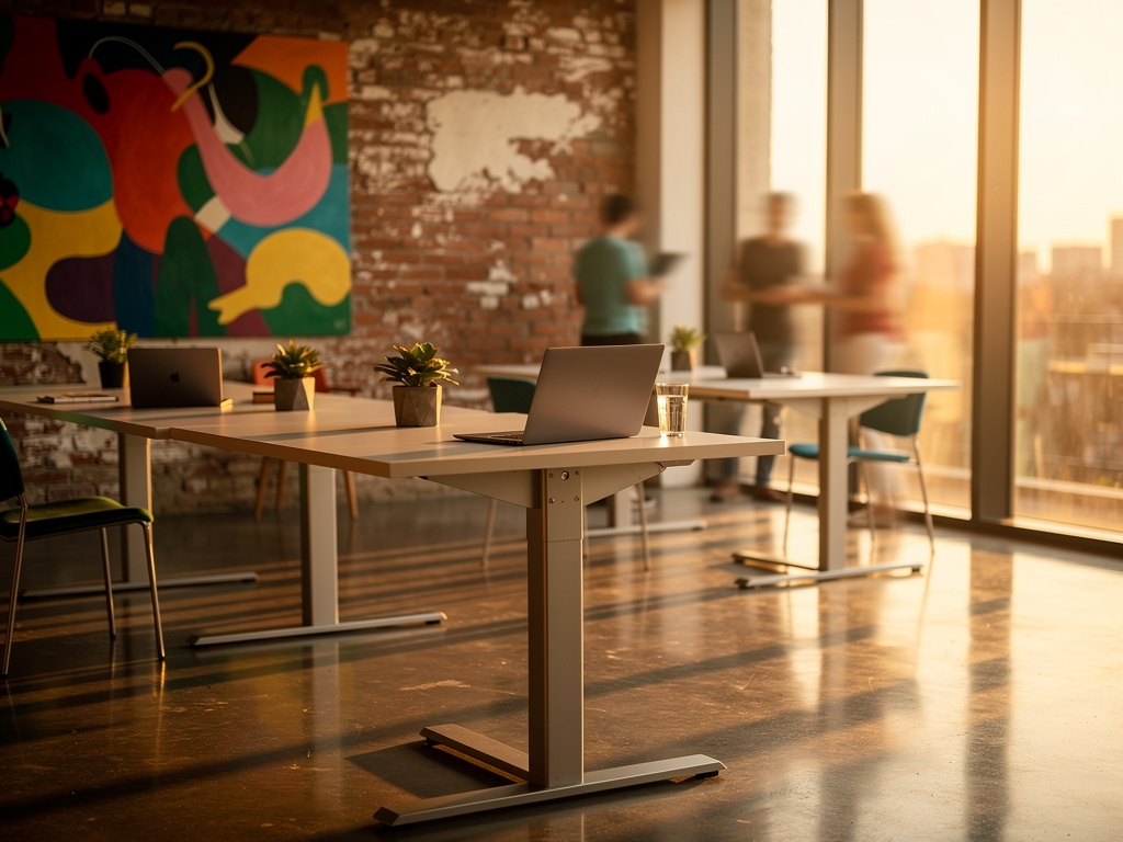 Espacio de trabajo moderno en Guadalajara con luz natural y escritorios colaborativos